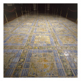 1er pavement aux armes du connétable Anne de Montmorency et de sa femme Madeleine de Savoie Reproduction procédé giclée