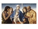 La Vierge et l'Enfant entourés de saint Jean-Baptiste, sainte Madeleine (), saint Georges, saint Giclée-Druck von Giovanni Bellini
