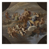 Mercure sur char tiré par deux coqs (esquisse du plafond du salon de Mercure au château de Reproduction procédé giclée par Jean-Baptiste de Champaigne