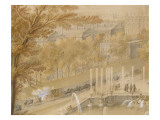 Vue perspective #3 des jardins du château de Versailles prise depuis le Bassin de Neptune vers 1740 Lámina giclée por Jacques André Portail