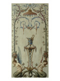 opéra royal : panneau d'arabesques avec rinceau, sirènes, fleurs et fruits Giclee Print by Antoine-François Vernet