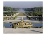 Vue du parterre de Latone en direction du Grand Canal, après l'abattage des arbres de l'Allée Reproduction procédé giclée
