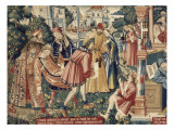 La Tenture de Saint Etienne, pièce VI : L'invention des reliques; scène 9 : Gamaliel ensevelit le Lámina giclée por Colijn de Coter