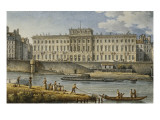 Vue de l'hôtel des Monnaies prise au confluent des deux bras de la Seine, à la pointe de l'Isle du Reproduction procédé giclée par Victor-Jean Nicolle