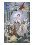 Allégorie à Louis XIV en Apollon dans le char du soleil précédé par l'Auror Reproduction procédé giclée par Joseph Werner