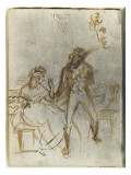 Album : Femme assise devant un piano, sollicitée par un jeune-homme reproduction procédé giclée par Antoine-Jean Gros
