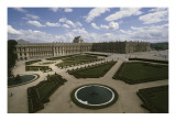 Vue extérieure et aérienne du château de Versailles, Parterre Nord et aile nord du château Giclee Print