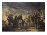 Henri IV devant Paris assiégé, donnant sa bourse aux paysans qui avaient entré des vivres dans la Reproduction procédé giclée par Georges Rouget