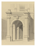 Hôtel de M. Fould (rue de Berri, 75008 Paris) par H. Labrouste : portique de la façade principale, reproduction procédé giclée