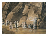 Les Sapeurs du Génie indiquant par inscription la date du passage de la 3e muraille du défilé des Lámina giclée por Adrien Dauzats Les Sapeurs du Génie indiquant par inscription la date du passage de la 3e muraille du défilé des Lámina giclée por Adrien Dauzats