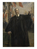 Paul Deroulede prononçant un discours devant le monument à la mémoire du pe reproduction procédé giclée par Fernand Cormon