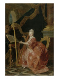 Madame Victoire, fille de Louis XV, jouant de la harpe (1733-1799)- en 1773 - déchiffrant une Lámina giclée por Etienne Aubry Madame Victoire, fille de Louis XV, jouant de la harpe (1733-1799)- en 1773 - déchiffrant une Lámina giclée por Etienne Aubry