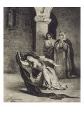 "Hamlet" : Le Chant et la folie d'Ophélie. 3ème état. 1834-1843 Giclee Print by Eugène Delacroix