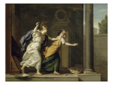 Minerve chasse la tisserante Arachné qui avait osé rivaliser en broderie avec elle, et la Lámina giclée por René Antoine Houasse Minerve chasse la tisserante Arachné qui avait osé rivaliser en broderie avec elle, et la Lámina giclée por René Antoine Houasse