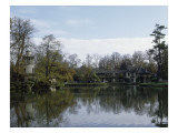 Vue extérieure du Petit Trianon : Hameau de Reine : Tour de Marlborough et Maison de Reine reproduction procédé giclée
