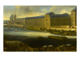 Vue perspective 5 de la Seine de Paris sur le palais du Louvre, depuis le Pont Neuf vers 1666 reproduction procédé giclée