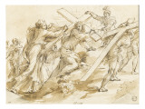 Jésus succombant sour le poids de la Croix près de sainte Véronique Lámina giclée por Alessandro Algardi