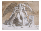 Saturne; étude pour "L'Hiver"; études pour les dessus de portes de la salle reproduction procédé giclée par Eugene Delacroix