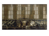 L'appel des évêques dissidents en Sorbonne le 5 mars 1717 refusant de recevoir la bulle du Pape Giclée-Druck von Nicolas Vleughels