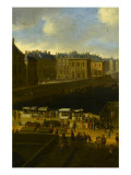 Vue perspective 3 de la Seine de Paris sur le palais du Louvre, depuis le Pont Neuf vers 1666 reproduction procédé giclée