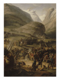 Préparatifs de l'armée française à Bourg Saint-Pierre dans le Valais suisse avant sa mise en Giclee Print by Charles Thevenin