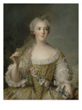Madame Sophie de France, fille de Louis XV (1734-1782), représentée en buste tenant une guirlande Giclee Print by Jean-Marc Nattier