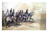Charlet, Bonaparte on Horseback in Cairo, with His Staff reproduction procédé giclée par Nicolas-Toussaint Charlet