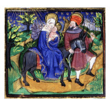 Manuscript of the Hours of Rohan-Montauban: The Flight into Egypt Giclee Print