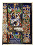 Manuscript of the Hours of Rohan-Montauban: The Descent from the Cross, And the Women at the Tomb Giclee Print