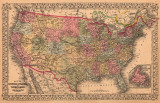 Map of the United States, c.1867 Kunstdrucke