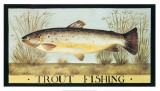 Trout Fishing Print by Dominique Perotin