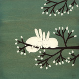 Rabbits on Marshmallow Tree Kunst van Kristiana Pärn