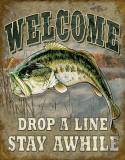 Welcome Bass Fishing Blikskilt