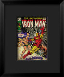 Marvel Comics Retro: The Invincible Iron Man Comic Book Cover #25, Fighting Namor, Sub-Mariner Lámina giclée enmarcada