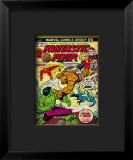 Marvel Comics Retro: Fantastic Four Family Comic Book Cover 166, Thing Vs. Hulk Framed Giclee Print