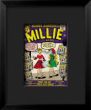 Marvel Comics Retro: Millie the Model Comic Book Cover #100, How Millie First Met Chili! Lámina giclée enmarcada