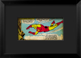 Marvel Comics Retro: The Invincible Iron Man Comic Panel, Flying Framed Giclee Print
