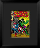 Marvel Comics Retro: Captain America Comic Book Cover 110, with the Hulk and Bucky Framed Giclee Print