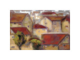 Vue sur un village reproduction procédé giclée par Eric Balint
