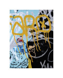 Yellow Aqua Graffiti I Impressão giclée por Jenny Kraft Yellow Aqua Graffiti I Impressão giclée por Jenny Kraft