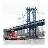 Manhattan Bridge with Tug Boat Lámina giclée por Erin Clark Manhattan Bridge with Tug Boat Lámina giclée por Erin Clark