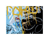 Yellow Aqua Graffiti II Giclee Print by Jenny Kraft