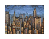 Twilight Skyline Giclée-tryk af Timothy Craig