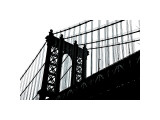 Manhattan Bridge Silhouette reproduction procédé giclée par Erin Clark