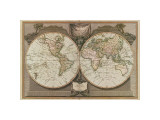 Nouvelle carte du monde reproduction procédé giclée
