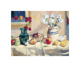 Nature morte avec un vase et une cruche reproduction procédé giclée par Saladino 