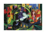 Abstract with Cattle Lámina giclée por Franz Marc