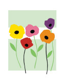 Perky Poppies Giclee Print by Muriel Verger