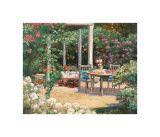 Posy Patio Giclee Print by David Weiss