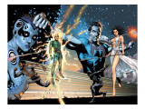 Squadron Supreme Saga Cover: Hyperion, Nighthawk, Rice, Kingsley, Zarda, Dr. Spectrum and Blur Prints by Frank Gary